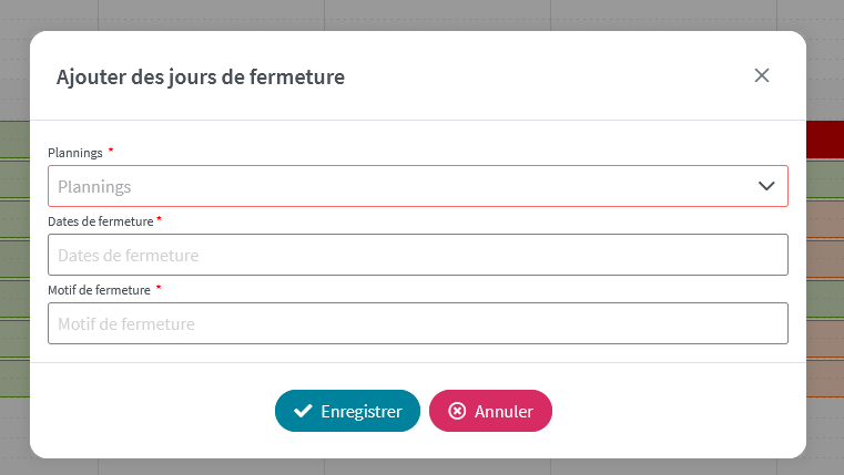 fermeture info